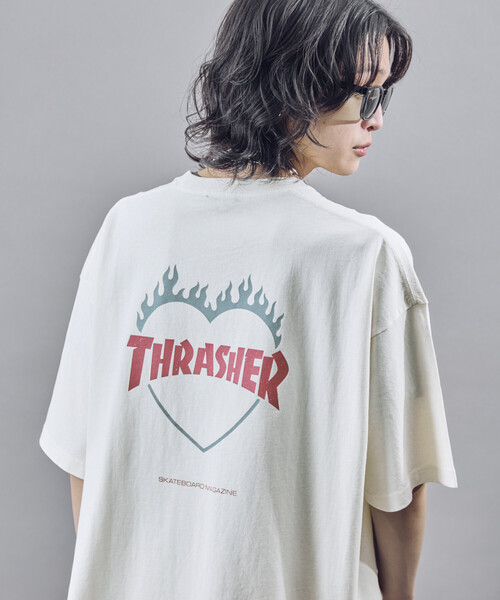 THRASHER（スラッシャー） tシャツ バックロゴフレイムハート Tシャツ