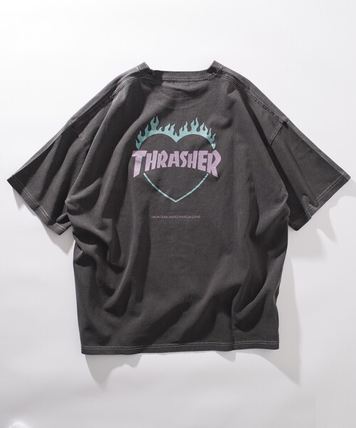 THRASHER tシャツ THRASHER/スラッシャー バックロゴフレイム