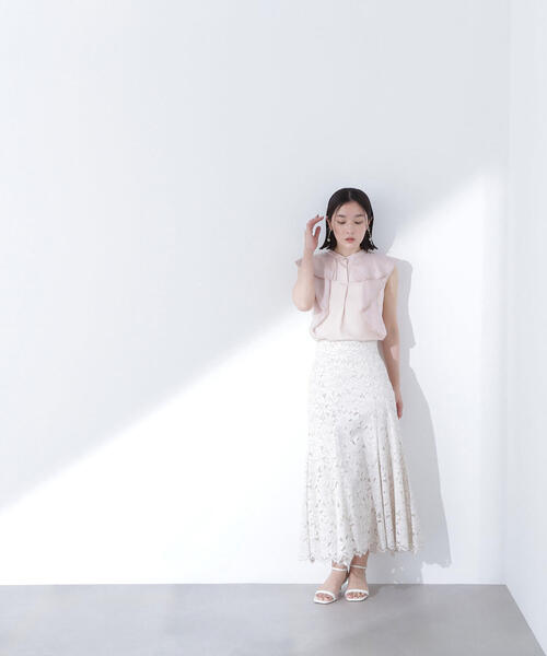 NATURAL BEAUTY BASIC ブラウス シャツ ラッフルシアーブラウス