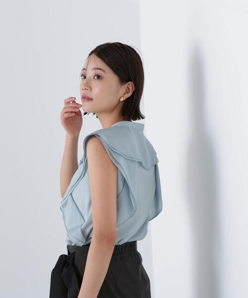 NATURAL BEAUTY BASIC ブラウス シャツ ラッフルシアーブラウス