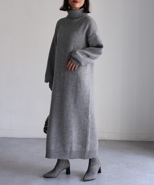 「Riberry」 ニットワンピース FREE チャコールグレー レディース_画像4