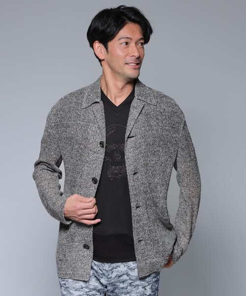 【未使用級✨】EPOCA UOMO リネン混 ニット テーラードジャケット 46 EPOCA UOMO 「EPOCA UOMO」 ジャケット 46 チャコールグレー