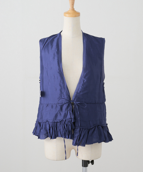 トップス frill rayon shantung vest crinkle セール】crinkle crinkle crinkle Frill rayon shantung vest