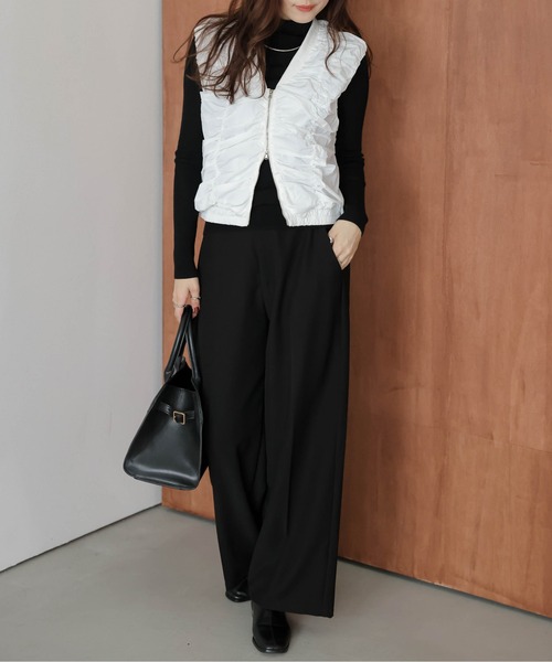 ベスト ジレ シャーリングダブルジップベスト レディース : ZOZOTOWN