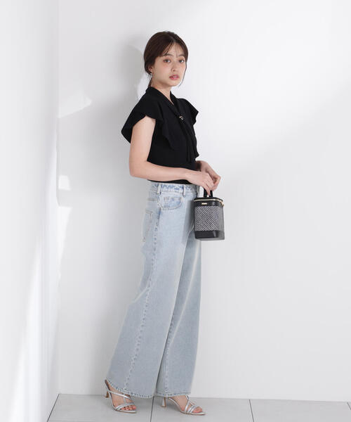 ニット セーター 2way ボタン タイトニット レディース PROPORTION BODY DRESSING ニット セーター 2WAYタイ付き