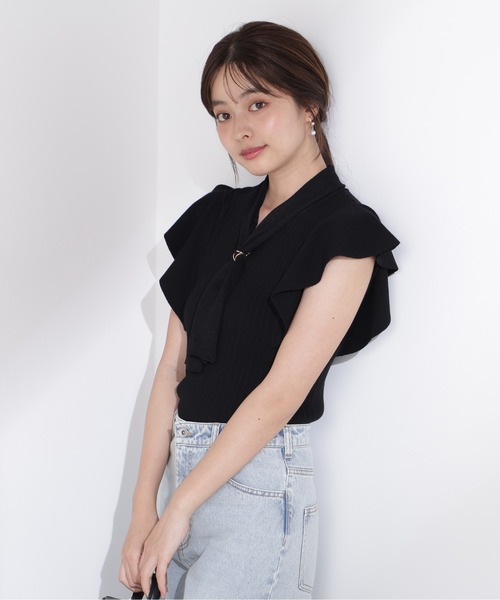 レディース　CASTEBAJAC 半袖　ニット　サイズ2 Heather ニット セーター Wカラーポロニット（半袖） 497363