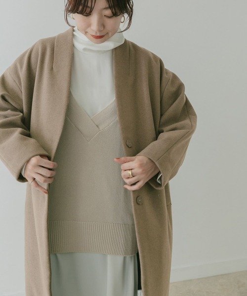 「KBF+」 ノーカラーコート ONE ライトブルー レディース_画像4