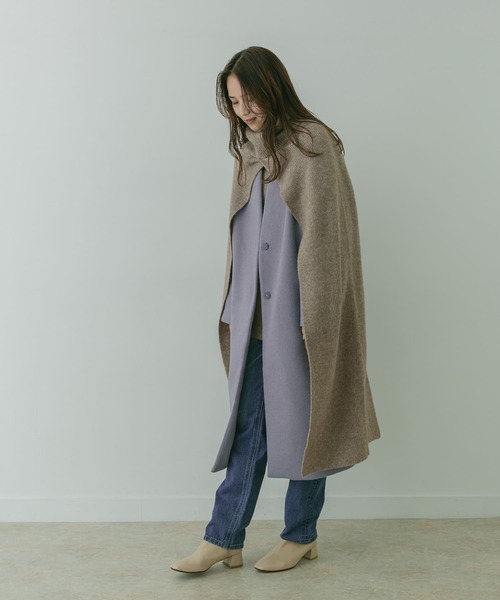 「KBF+」 ノーカラーコート ONE ライトブルー レディース_画像8