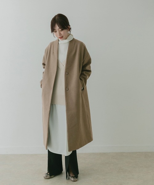 「KBF+」 ノーカラーコート ONE ライトブルー レディース_画像9