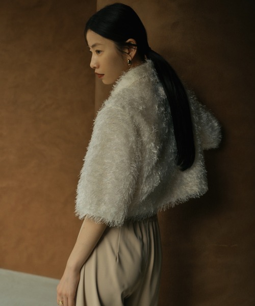 anuans（アニュアンス） ブラウス シャツ シャギージャガードシャツ