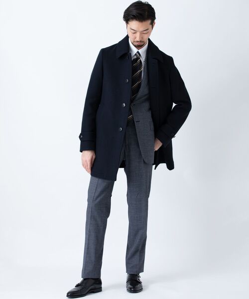 SHIPS（シップス） ステンカラーコート LARGE ネイビー メンズ