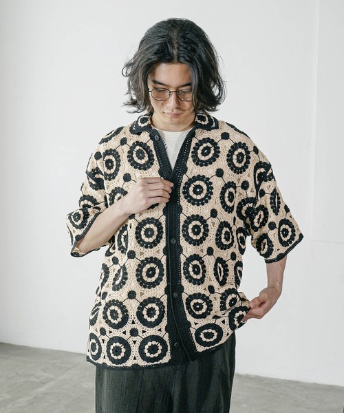 BAYFLOW シャツ クロシェニットシャツ メンズ レディース