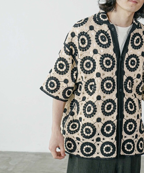 クロシェシャツ BAYFLOW シャツ クロシェニットシャツ メンズ レディース