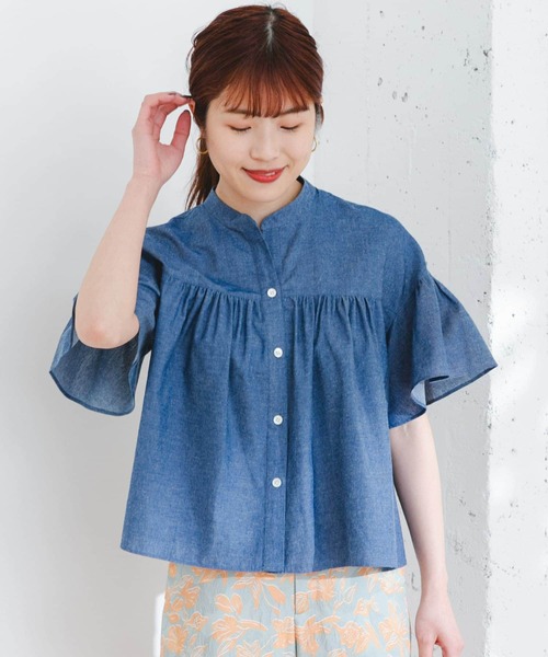 「F by ROSSO」 長袖ブラウス FREE ブルー系その他 レディース F by ROSSO 「F ROSSO」 長袖ブラウス FREE ブルー系その他