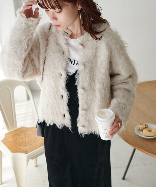 わに52！ Discoat など4点 新色追加!》衿付きWジップ半袖カーディガン（カーディガン/ボレロ