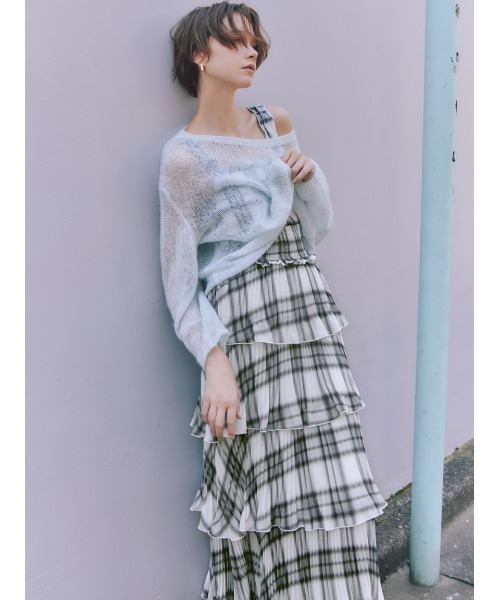 SNIDEL ワンピース ティアードプリントキャミワンピース