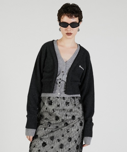カーディガン 「2025Autumn Pre-Order」Vネックレイヤードカーデ / V-Neck Layered Cardigan レディース
