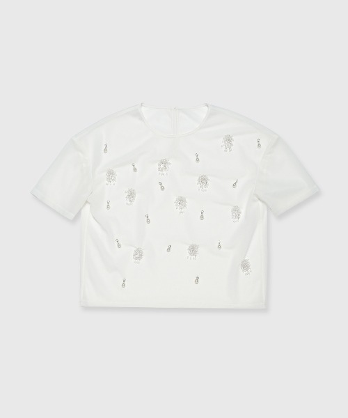 JOSE MOON（ジョゼムーン） tシャツ 半袖 SHEER BIJOU TSHIRT/シアー