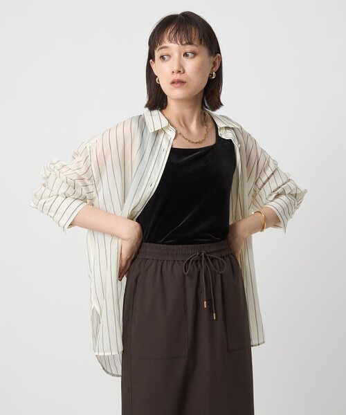 green label relaxing タンクトップ ノースリーブ ベロア レディース