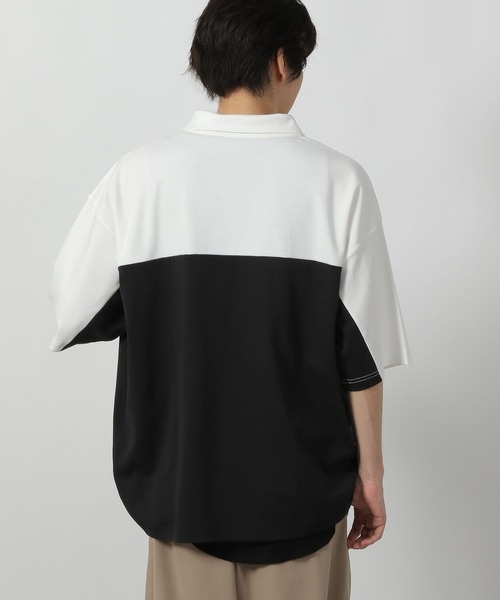 LAKOLE（ラコレ） tシャツ バイカラーハーフZIPロゴT / 578548 メンズ