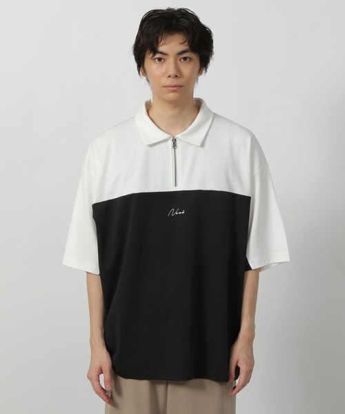 とい　コルフレアトリレ LAKOLE（ラコレ） tシャツ バイカラーハーフZIPロゴT / 578548 メンズ