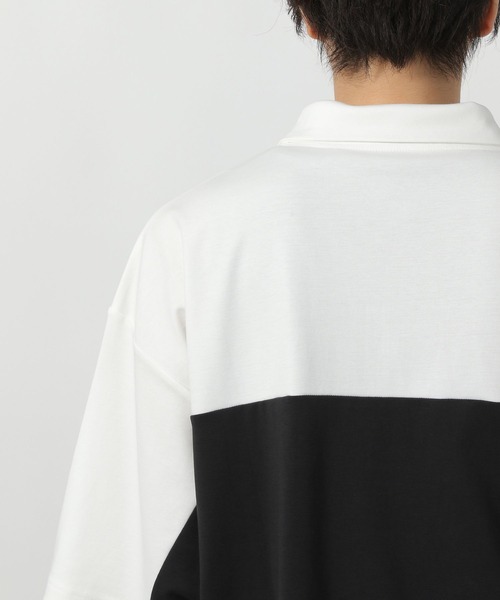 LAKOLE（ラコレ） tシャツ バイカラーハーフZIPロゴT / 578548 メンズ