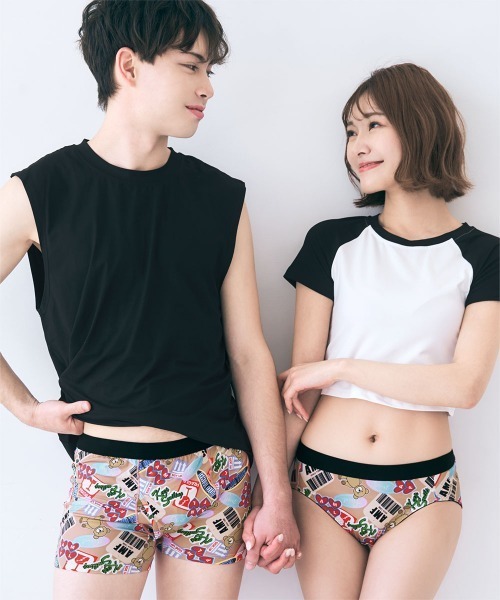 ★aimerfeel★チェック柄サテンショーツ★金ボタンパンツ下着★グリーンM★ ☆aimerfeel☆チェック柄サテンショーツ☆金ボタンパンツ下着