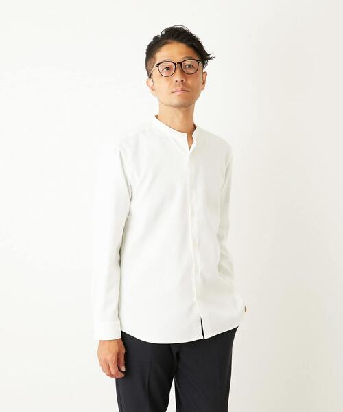 MEN'S MELROSE シャツ ウーリースラブオックス スタンダードバンド