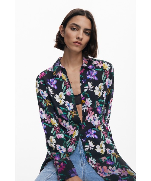 Desigual（デシグアル） シャツワンピース グラデーション花柄シャツ