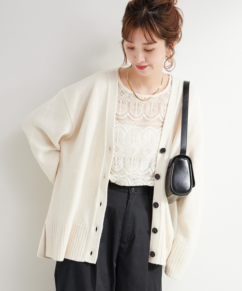 B.C STOCK ハンドニットカーディガン B.C STOCK（ベーセーストック） カーディガン 手洗い可 / WOOL混ニット