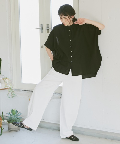 「Libra Cue」 半袖ブラウス FREE ブラック レディース_画像2