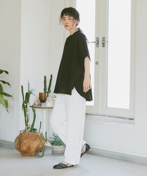 「Libra Cue」 半袖ブラウス FREE ブラック レディース_画像3