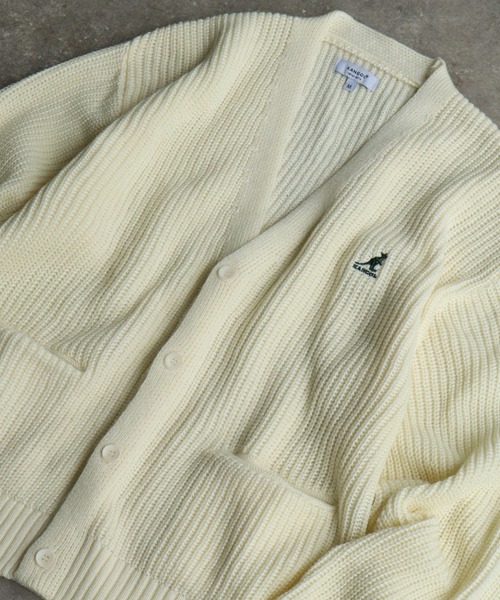 KANGOL（カンゴール） カーディガン 「KANGOL/カンゴール」ロゴ刺繍 畦