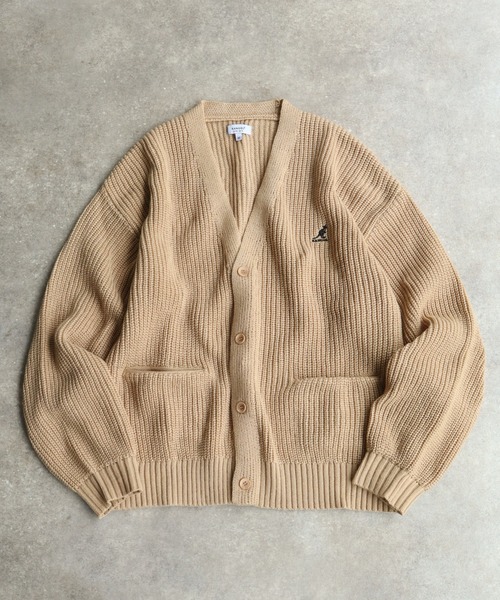 KANGOL（カンゴール） カーディガン 「KANGOL/カンゴール」ロゴ刺繍 畦