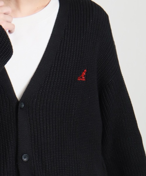 KANGOL（カンゴール） カーディガン 「KANGOL/カンゴール」ロゴ刺繍 畦