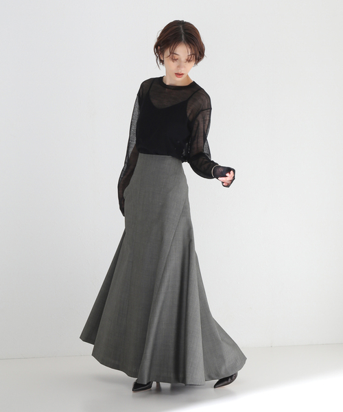 Noble 38 スカート NOBLE（ノーブル） フレアスカート 38 ベージュ レディース : ZOZOTOWN