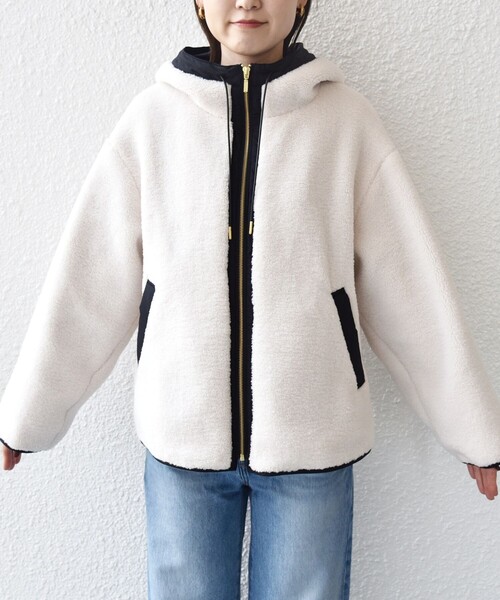 SHIPS（シップス） ブルゾン アウター 「WEB限定」ボア 配色 フード