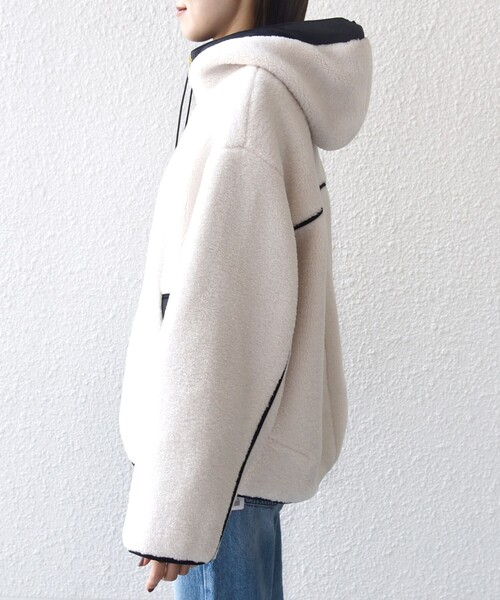 SHIPS（シップス） ブルゾン アウター 「WEB限定」ボア 配色 フード