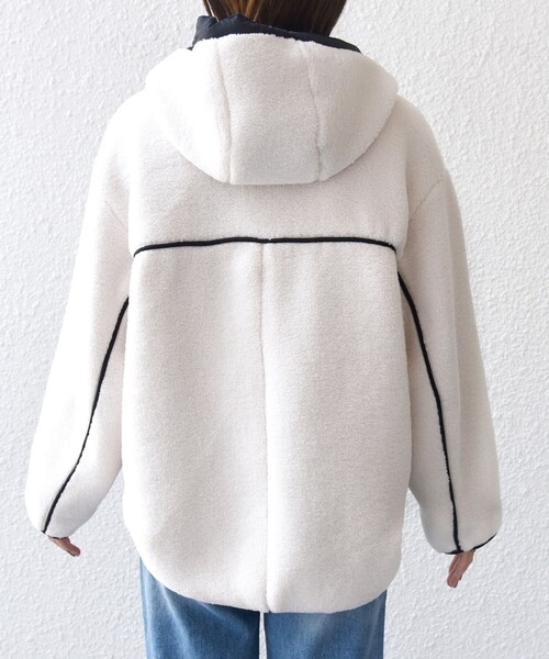 SHIPS（シップス） ブルゾン アウター 「WEB限定」ボア 配色 フード