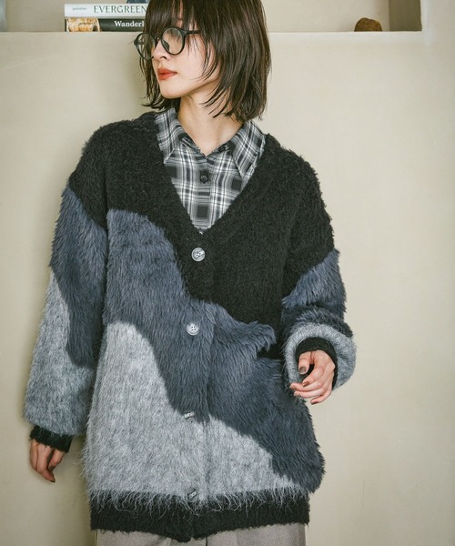 LAKOLE（ラコレ） カーディガン インターシャ配色カーディガン