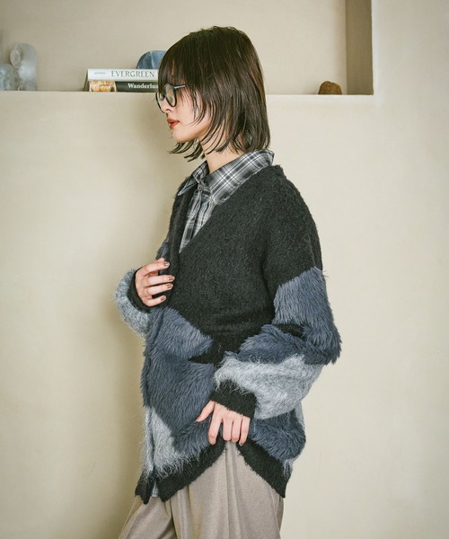 LAKOLE（ラコレ） カーディガン インターシャ配色カーディガン
