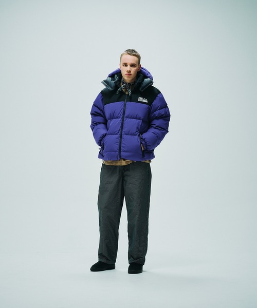 新品SELF WHO ダークパープル ダウンジャケット(バッグ付き) FIRST DOWN（ファーストダウン） ダウンジャケット ダウン フード