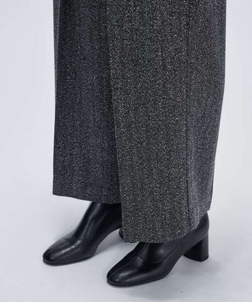 cloenc（クロエンス） パンツ ダブルタックヘリンボーンワイドパンツ