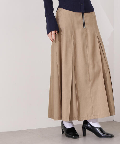 スカート neco スカート neco スカラー ScoLar ネコ柄布帛スカート （チャコールグレー
