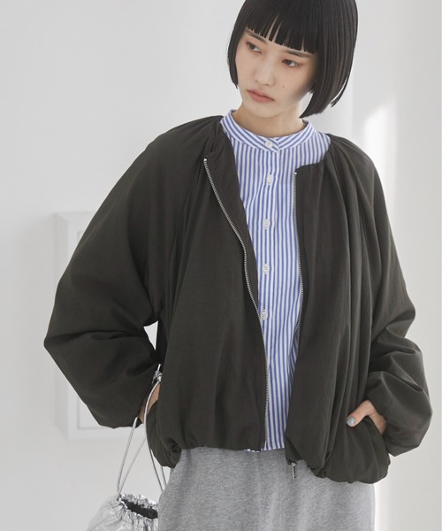 「ANGIE」 ジップアップブルゾン FREE オフホワイト レディース_画像4