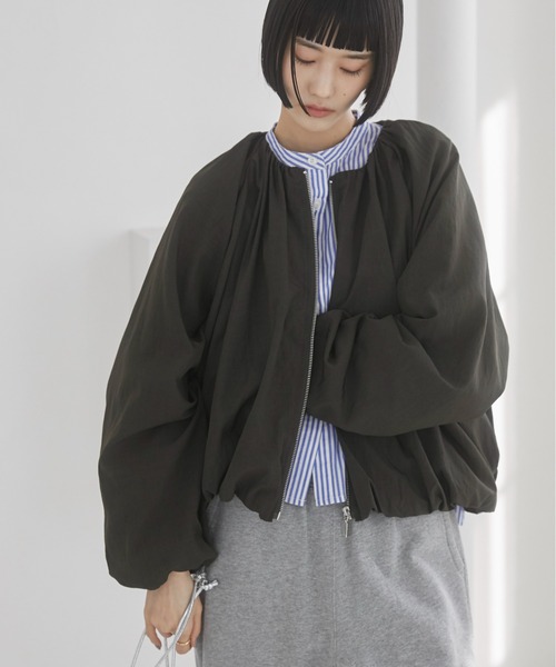 「ANGIE」 ジップアップブルゾン FREE オフホワイト レディース_画像7