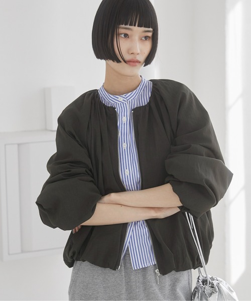 「ANGIE」 ジップアップブルゾン FREE オフホワイト レディース_画像8