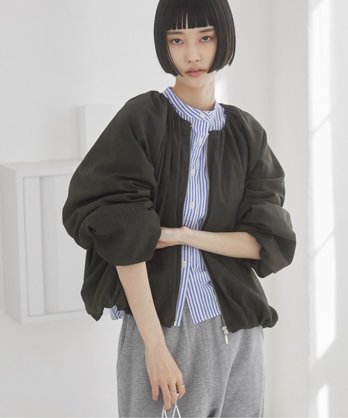 「ANGIE」 ジップアップブルゾン FREE オフホワイト レディース_画像9