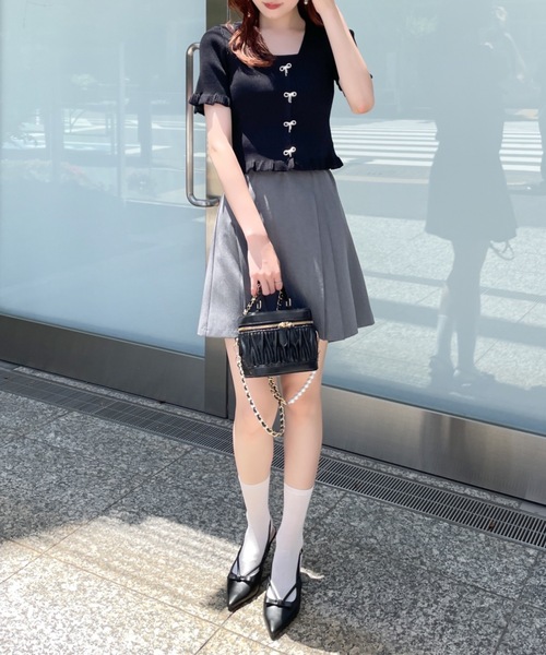 「abc une face」 半袖ニット FREE ピンク レディース_画像2