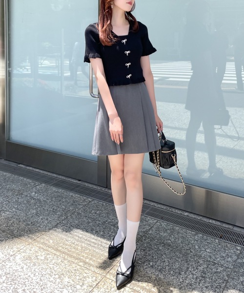 「abc une face」 半袖ニット FREE ピンク レディース_画像4